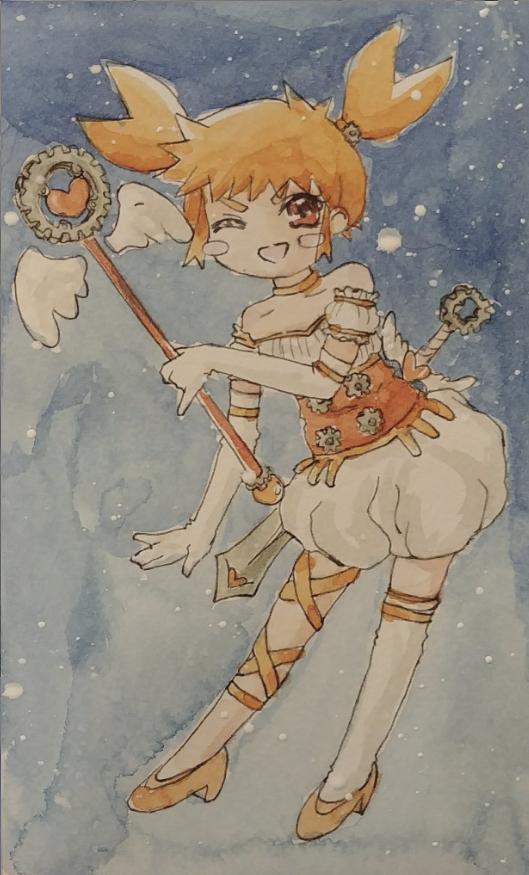 drawing of Ferris (the Rust mascot) as a magical girl